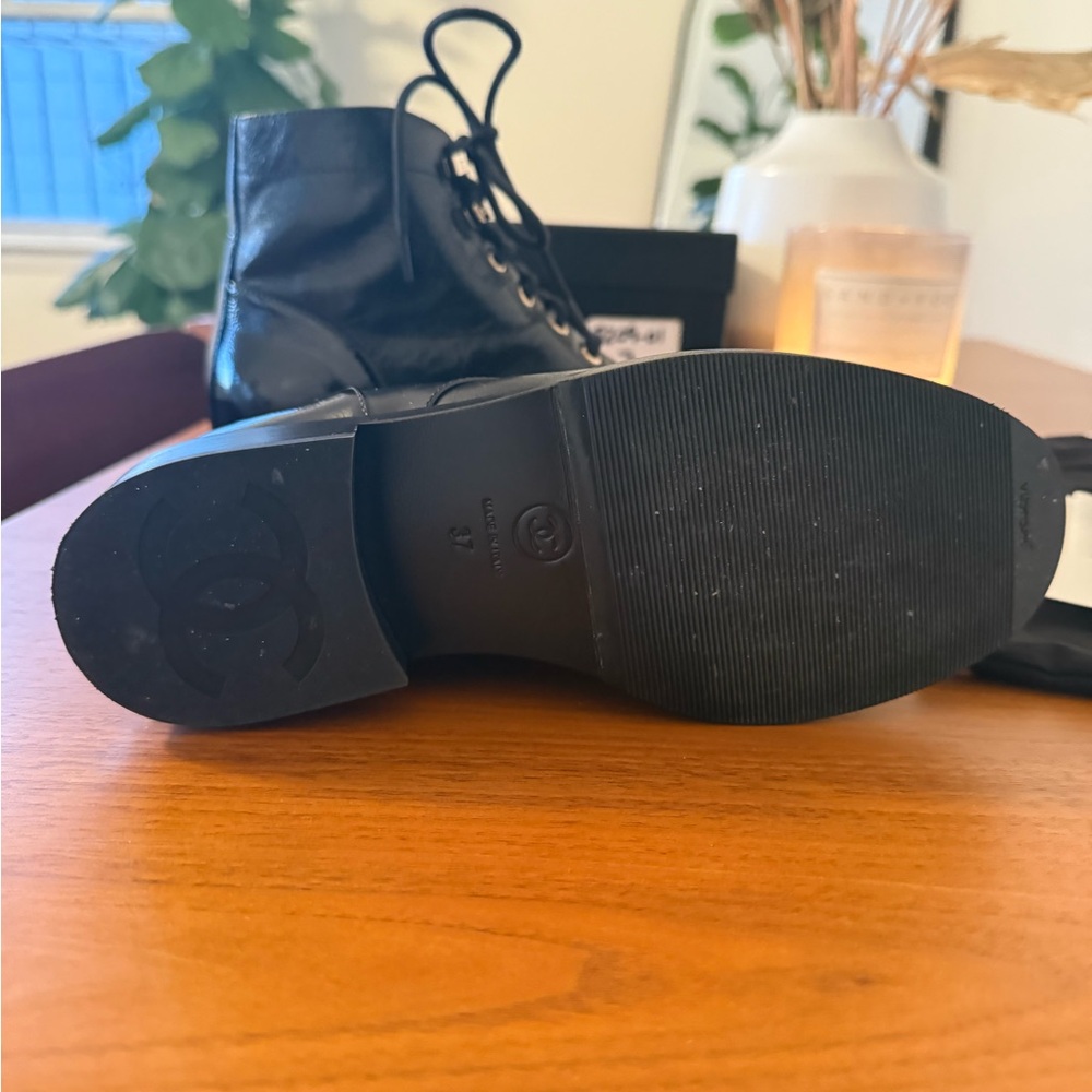 CHANEL Black Leather Ankle Boots - Picture 10 of 10